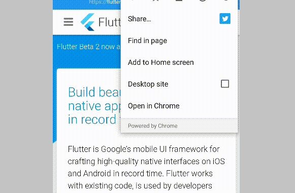 Flutter Chrome Custom Tab